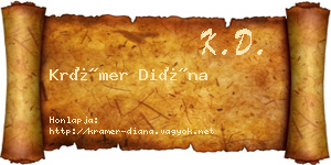 Krámer Diána névjegykártya