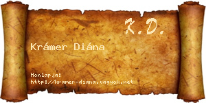 Krámer Diána névjegykártya
